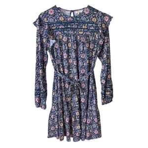 NWT Boden Trim Detail Jersey Dress Pink Blue Floral Print Women’s Size 8